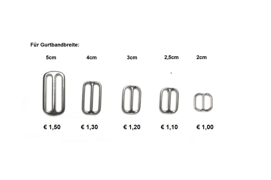1 Stk Schieber Metall gerundet kompakte Ausführung - Größenwahl 20, 30, 40 oder 50mm